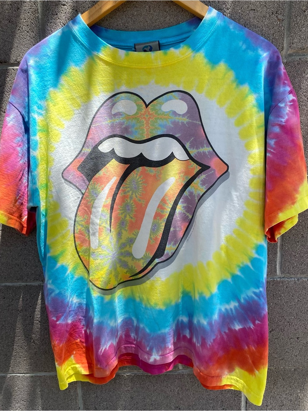 Vintage Rolling Stones Liquid Blue Tie Dye T-Shirt Medium Liquid blue